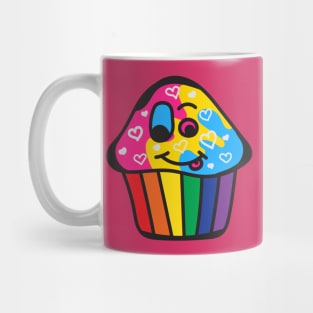 Panromantic Pride Rainbow Cupcake Mug